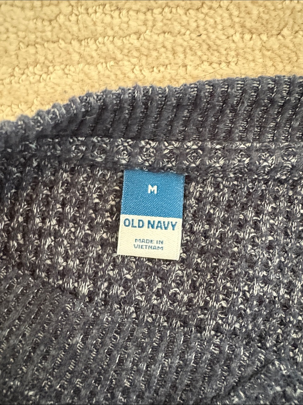 Old Navy Blue Heather Henley Crewneck Sweater - Picture 3 of 3
